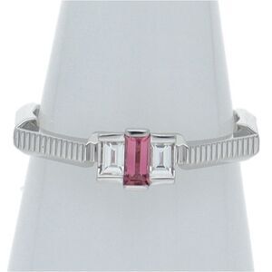 Gucci Link To Love Rubellite Diamond Ring (#12) 18K White Gold Ladies